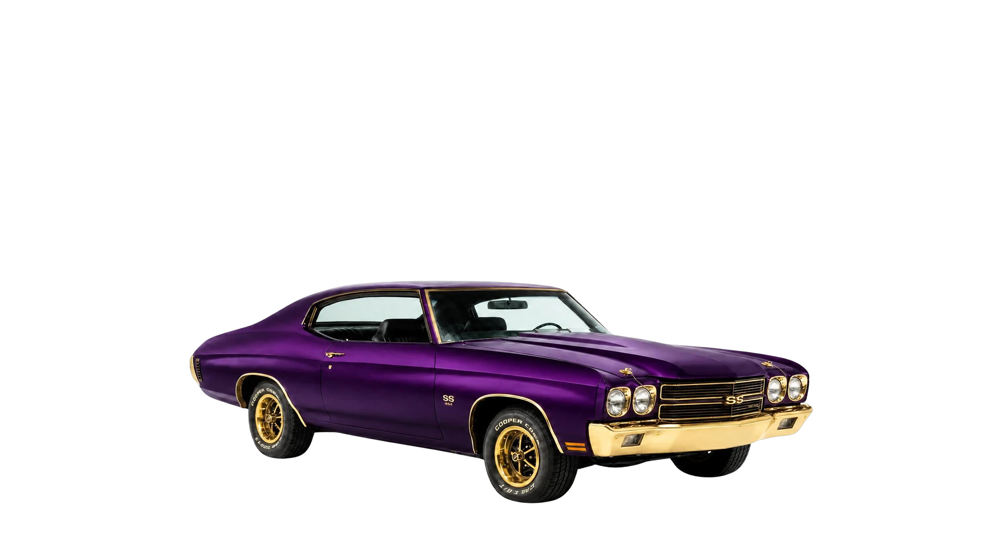 The same Chevrolet SS in Candy Grape purple with gold wheels and trim